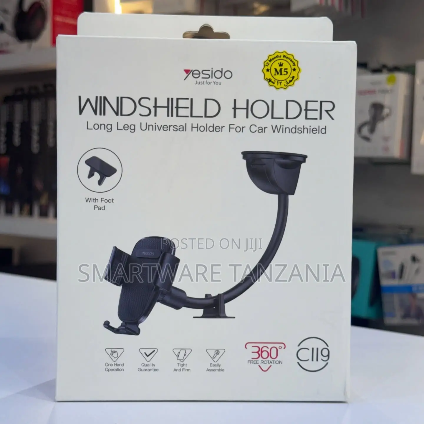 Yesido C119 Long Arm Windshield Car Phone Holder Stand
