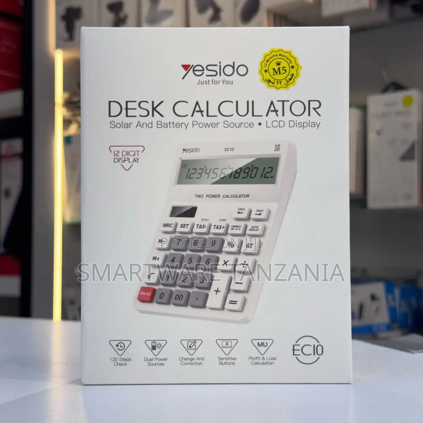 Yesido Ec10 Dual Power Desk Calculator With Lcd Display