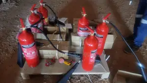 Fire Extinguisher Powder And Carbon Dioxide