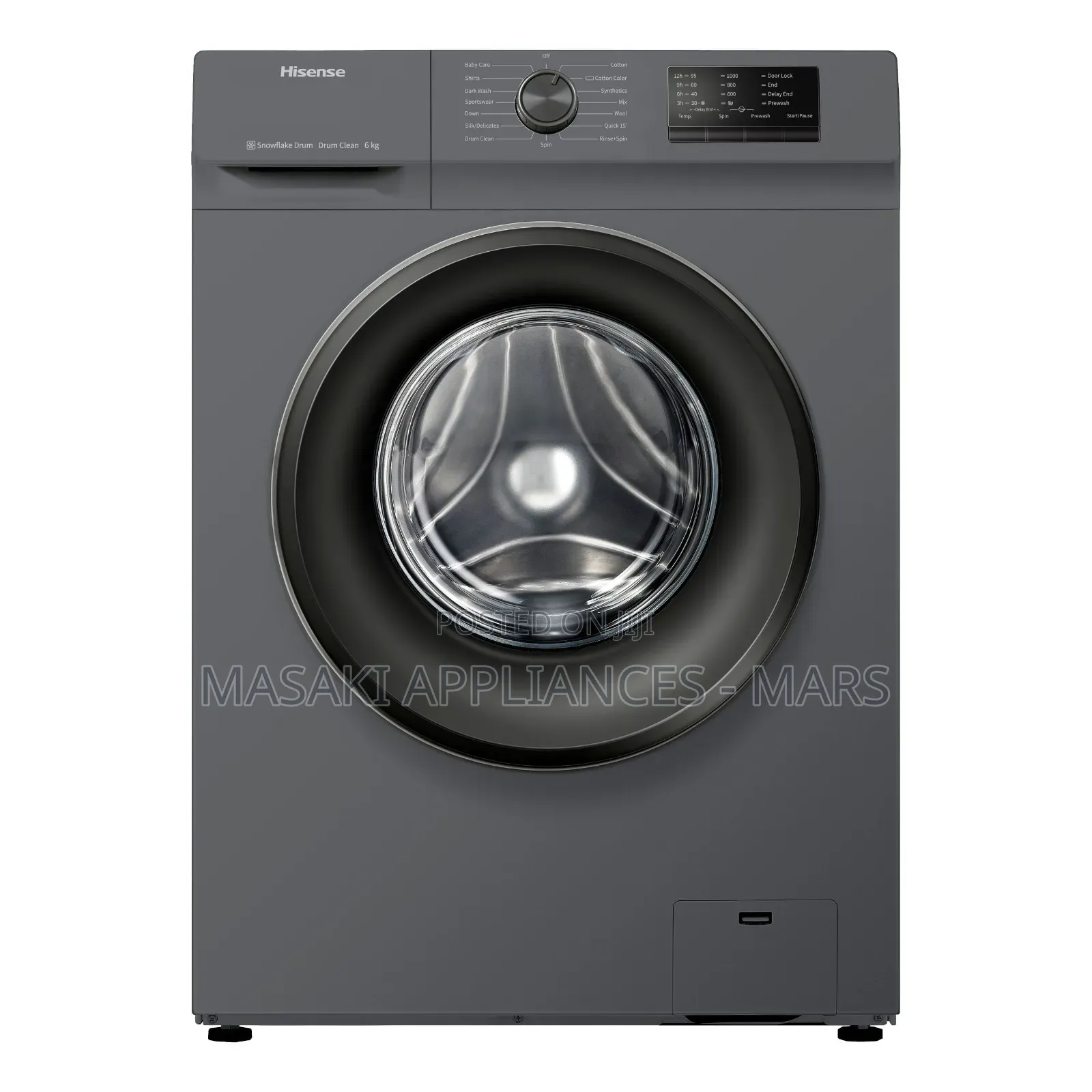 New!Hisense 6kg Front Loading Washing Machine, Wfvc6010t, (1000 Rpm)