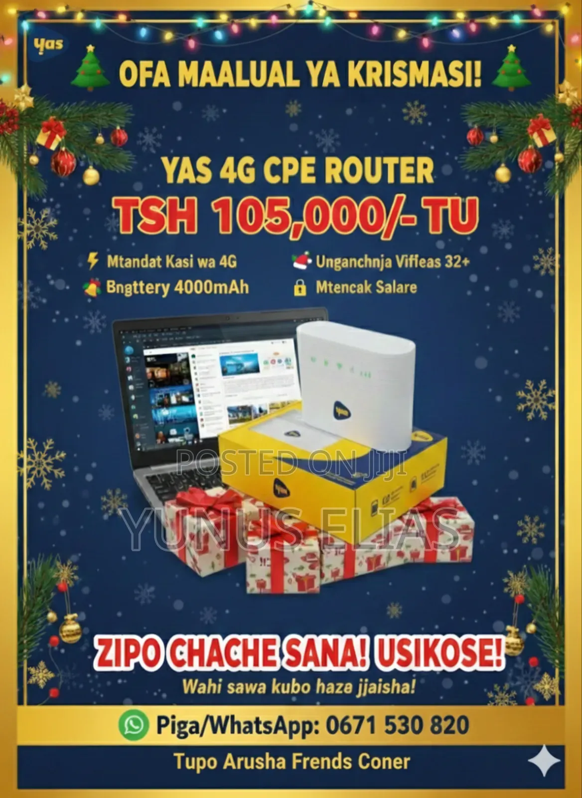 Okoa! Okoa! Pata Yas 4g Router Kwa Ofa Maalum Ya Krismasi! in Arusha ...