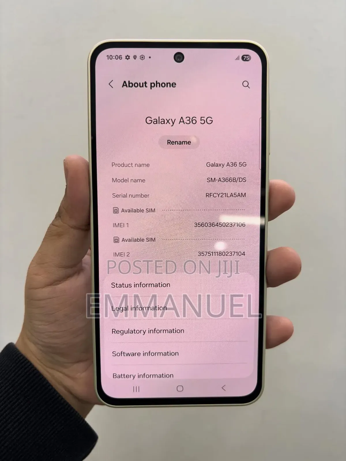 New Samsung Galaxy A36 128 GB Yellow