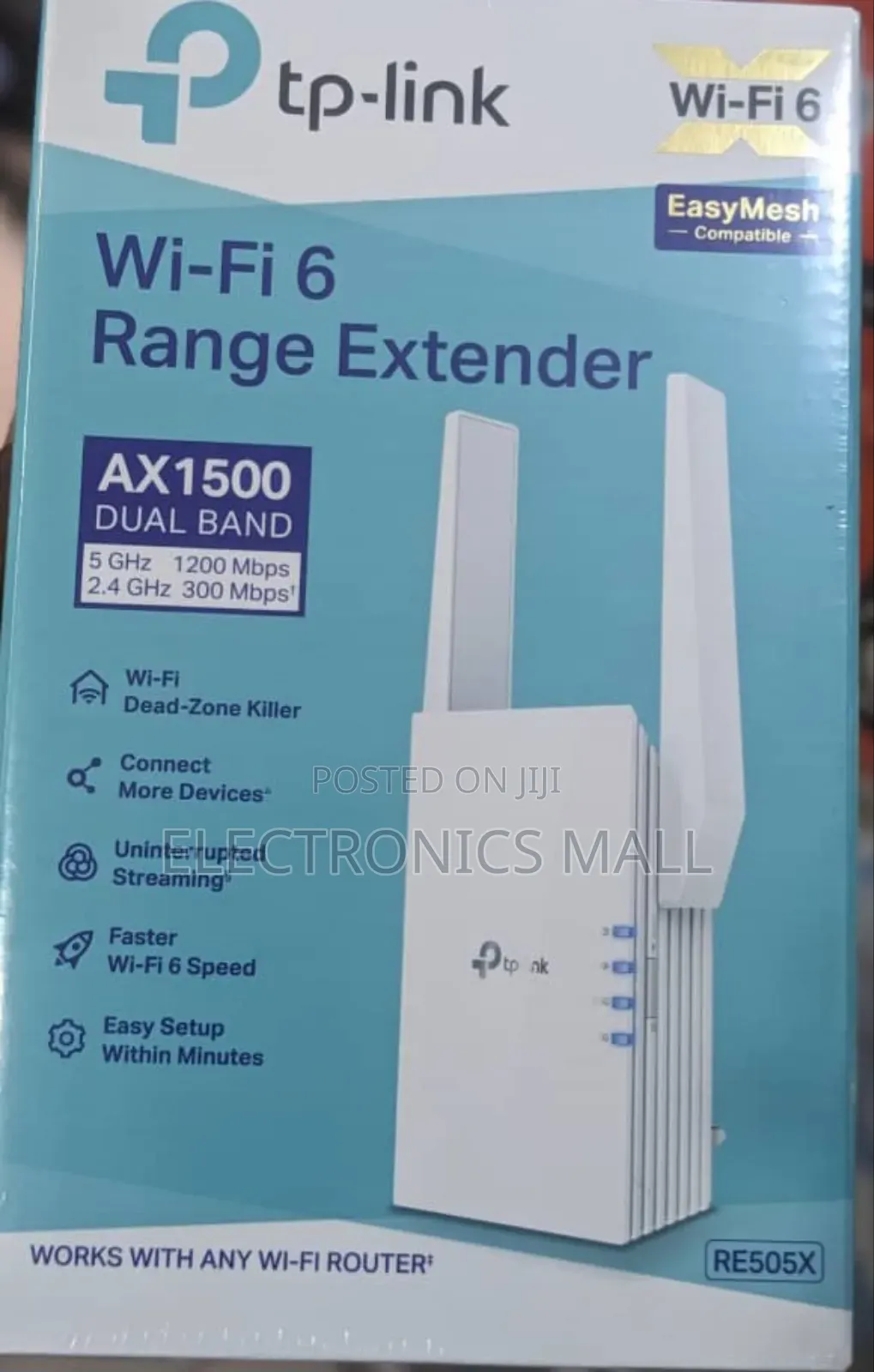 Tp-Link Re505x Ax1500 Mesh Wifi 6 Range Extender.