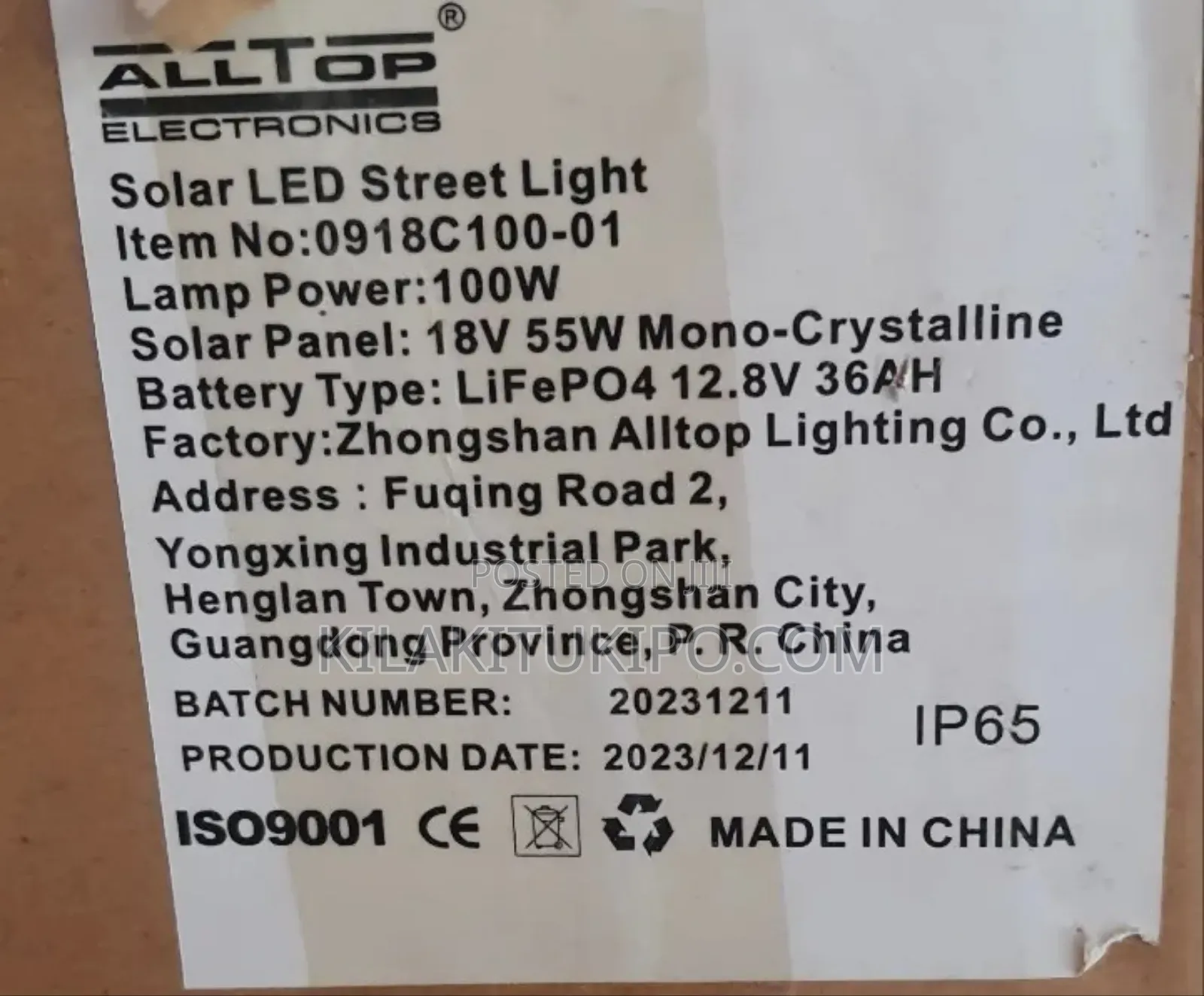 Solar Led Street Light 100w
