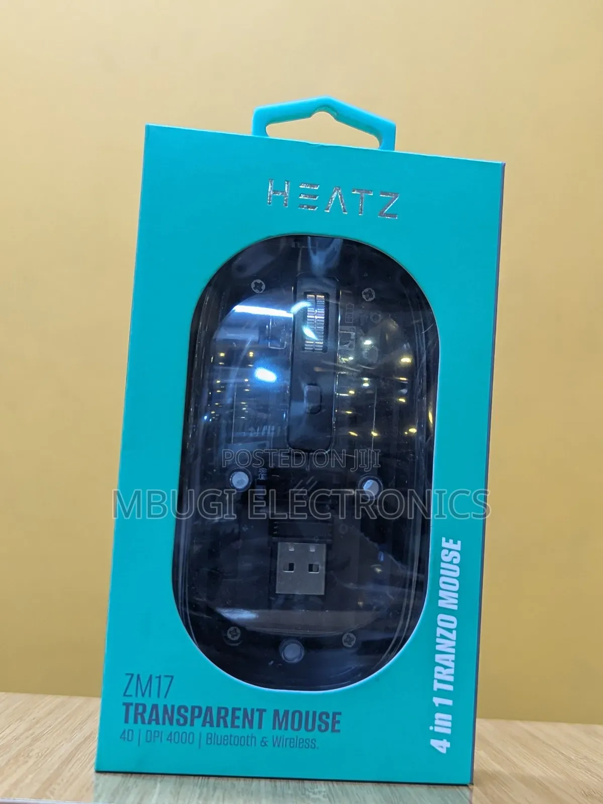 Hz Transparent Mouse With Bluetooth and Wireless Connection