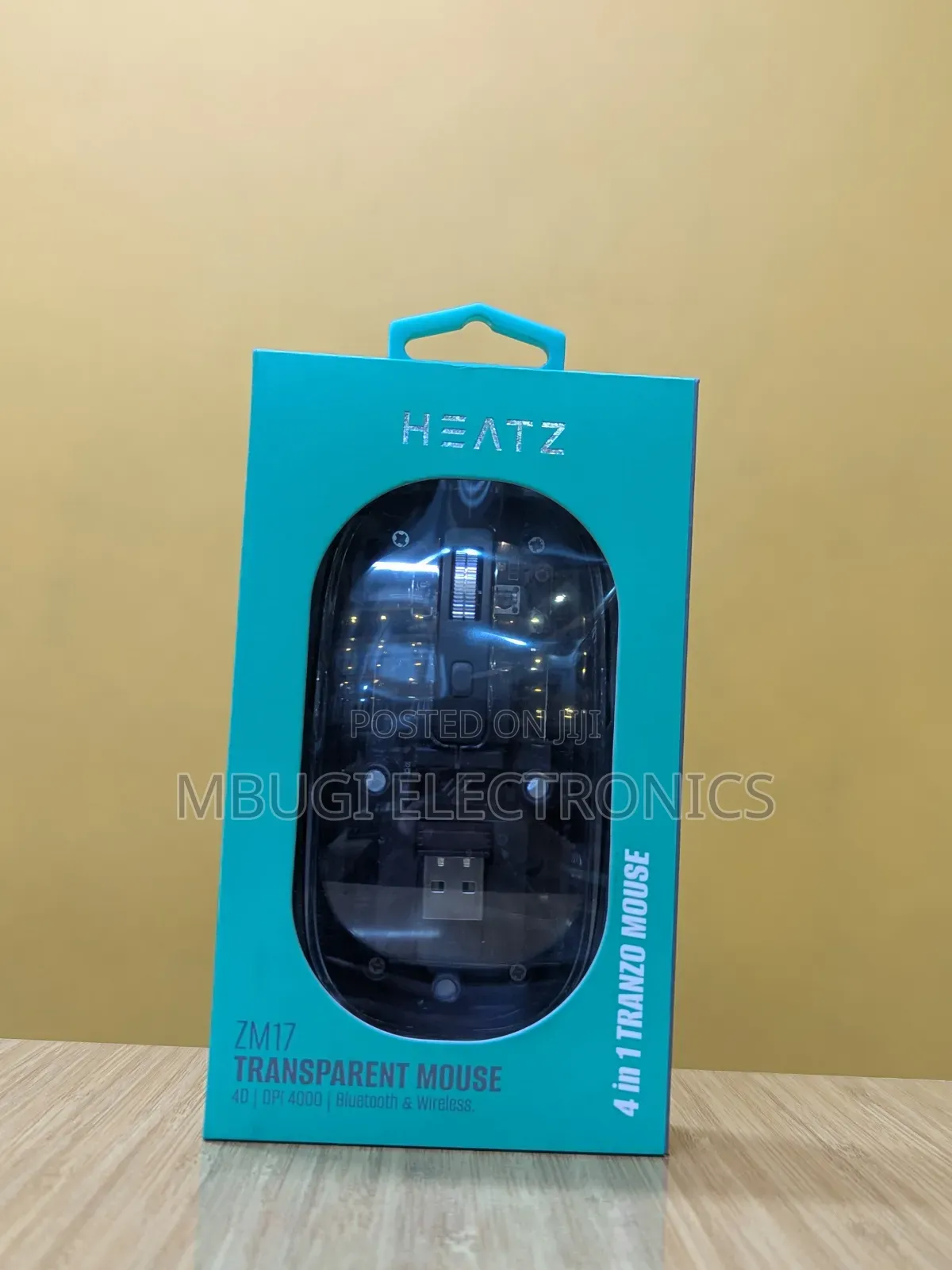 Hz Transparent Mouse With Bluetooth and Wireless Connection