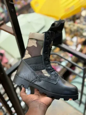 Mens Combat Swat Boots Army Material Canvas Leather