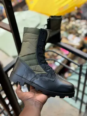 Mens Combat Swat Boots Army Material Canvas Leather