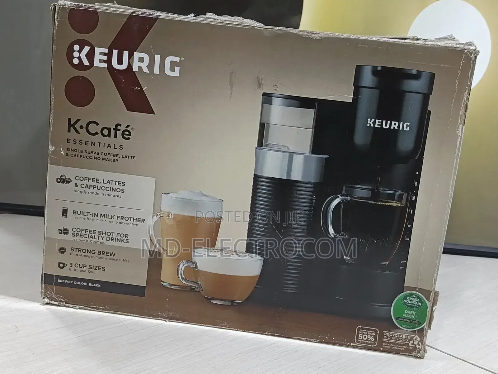 Coffee Maker Keurig K-Cafe Essentials Serve K-Cup Pod Milk Frother.