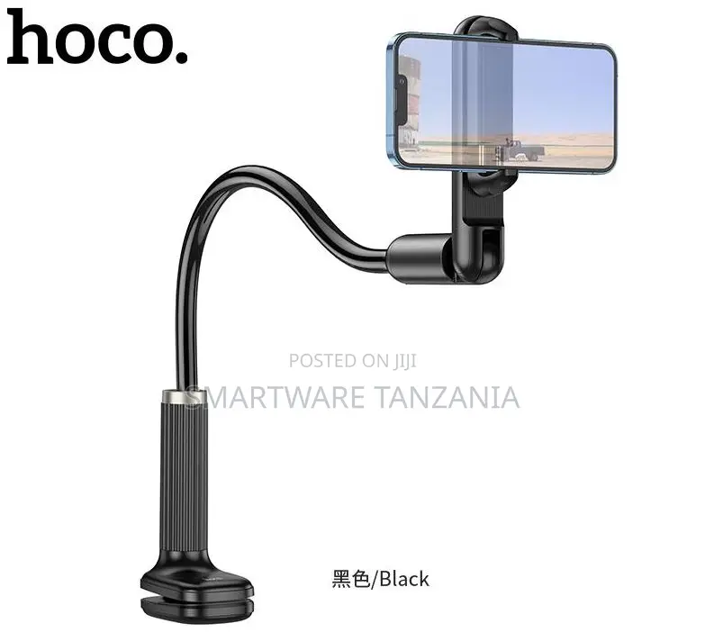 Hoco Hd4 Lazy Stand Gooseneck Phone Holder Flexible Arm Black White