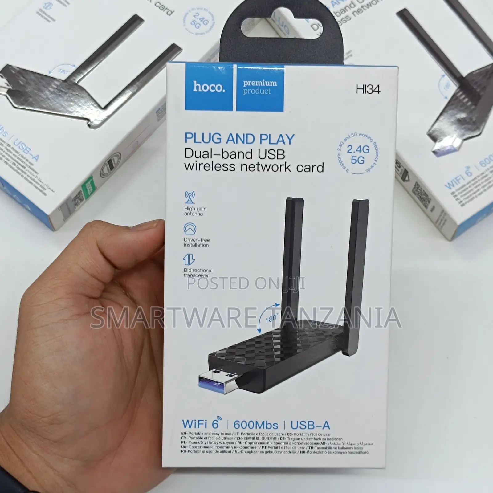 Hoco Hi34 Wifi Adapter Wifi6 2.4g Usb Wifi Card Dongle For Pc Laptop