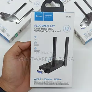 Hoco Hi34 Wifi Adapter Wifi6 2.4g Usb Wifi Card Dongle For Pc Laptop