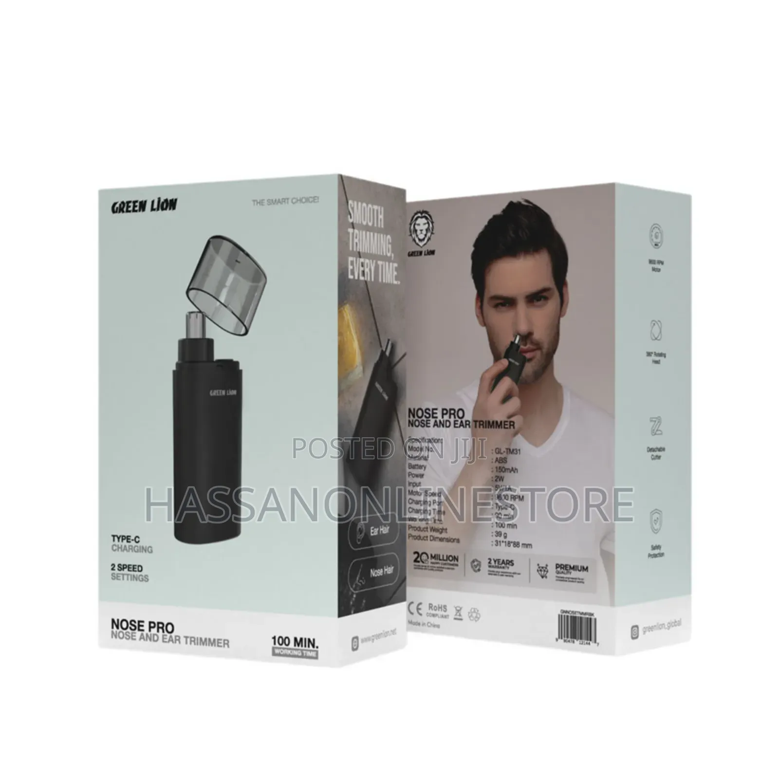 Green Lion Nose Pro Nose and Ear Trimmer - Black