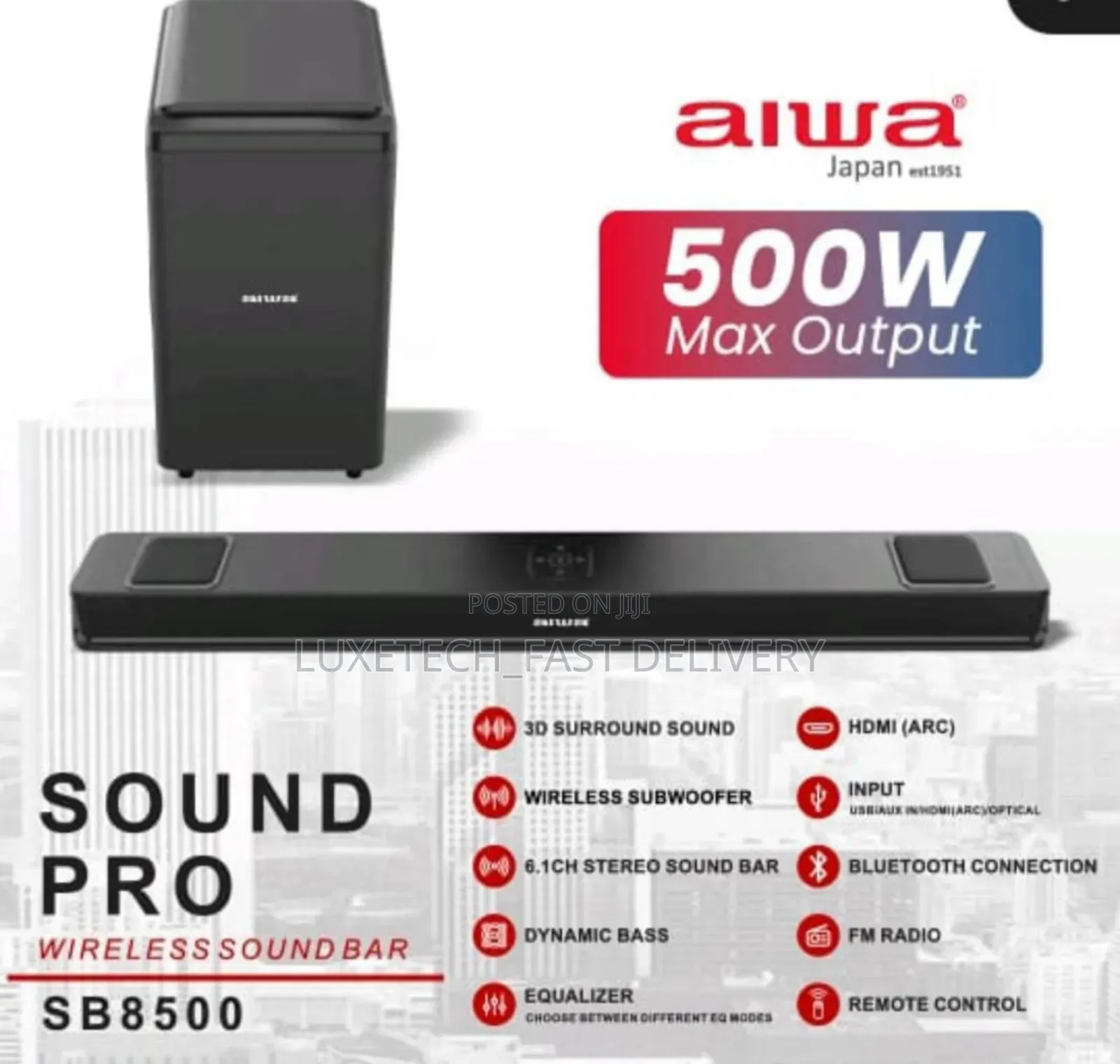 Aiwa Sound Pro Sb8500 Wireless Soundbar 500w