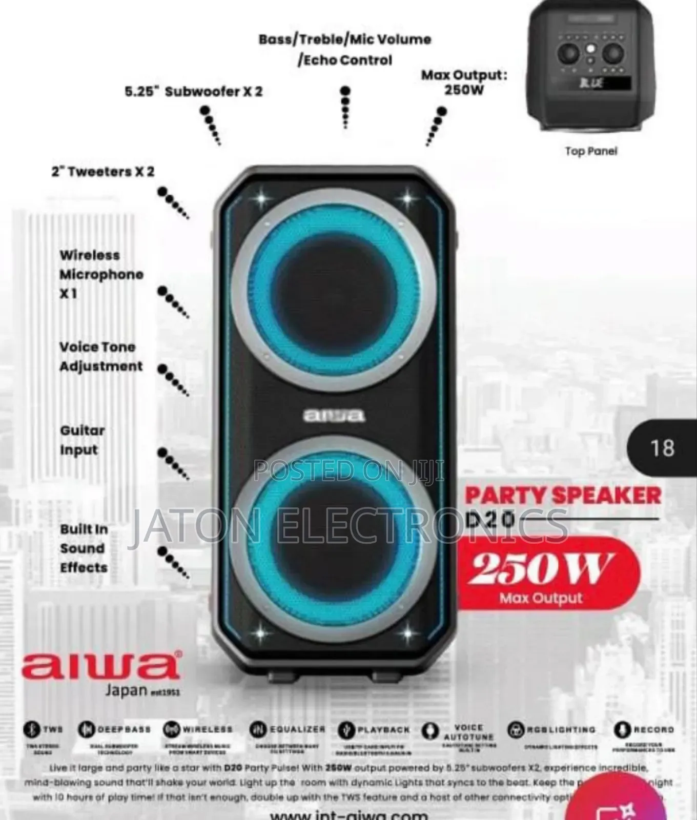 Aiwa Party Speaker 250watts