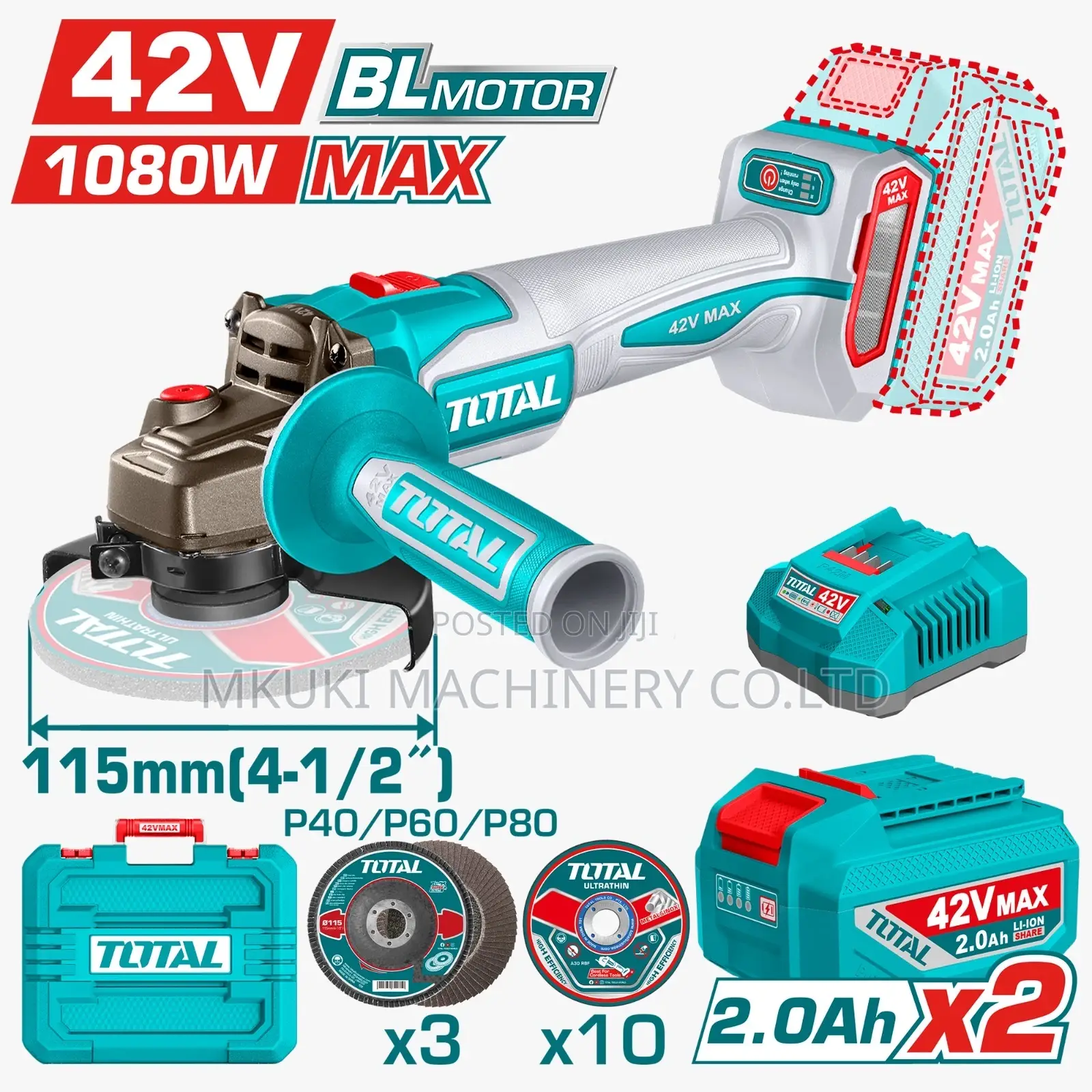 Cordless Angle Grinder 42voltage Total
