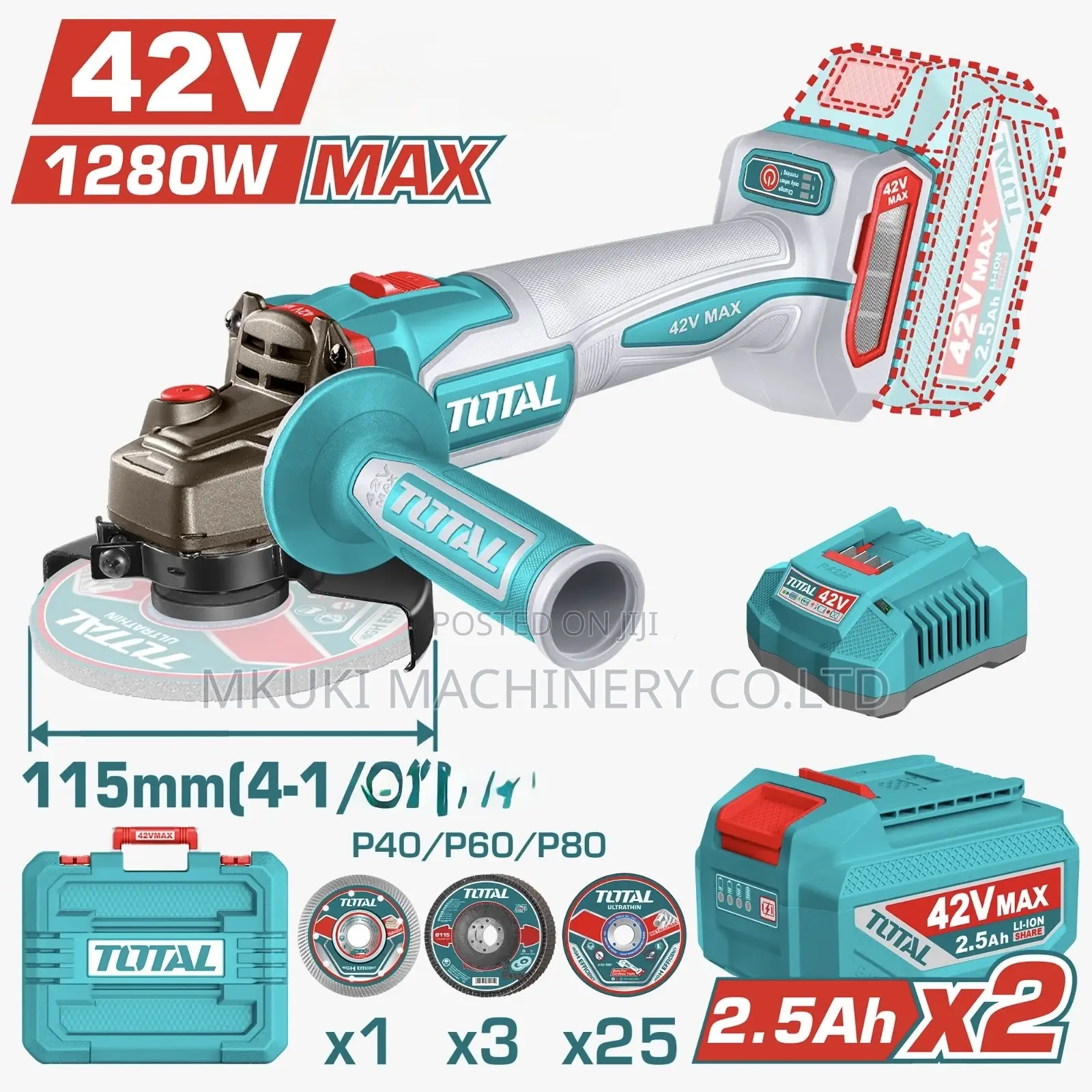 Cordless Angle Grinder 42volt Available