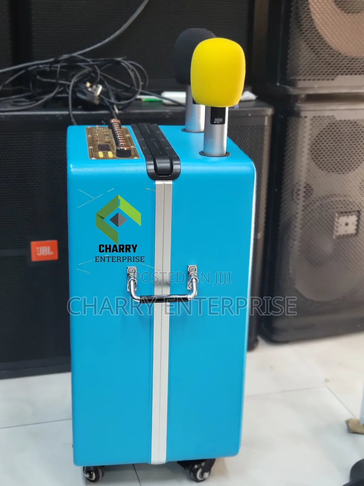 KTV Professional Powerful Rechargeable Digital Display Speaker 2 Mic