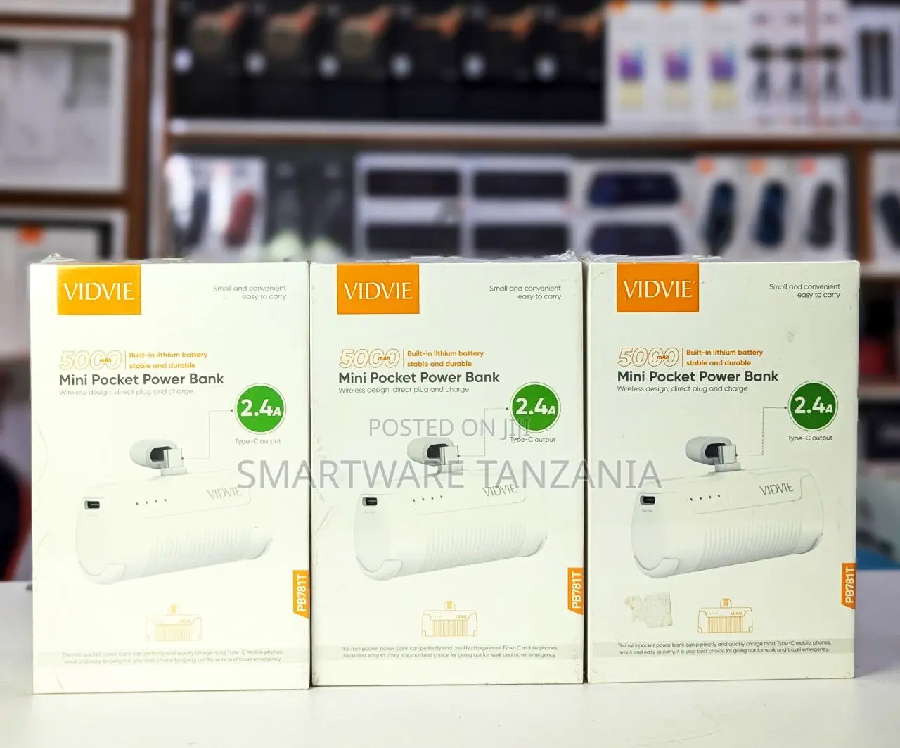 Vidvie Pb781t 5000mah Mini Pocket Power Bank With Direct Plug