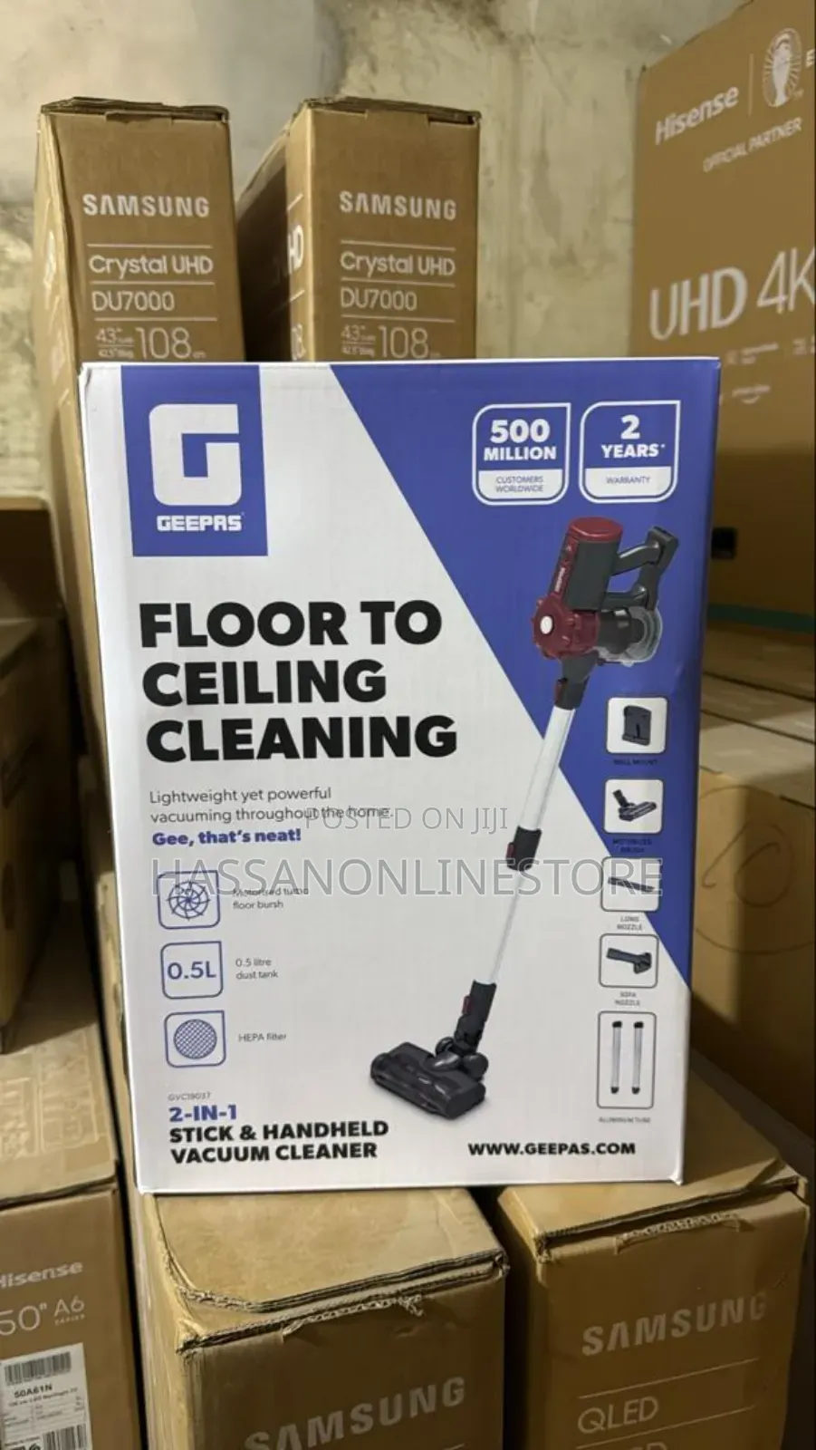 Geepas 2-in-1 Stick Handheld Vacuum Cleaner
