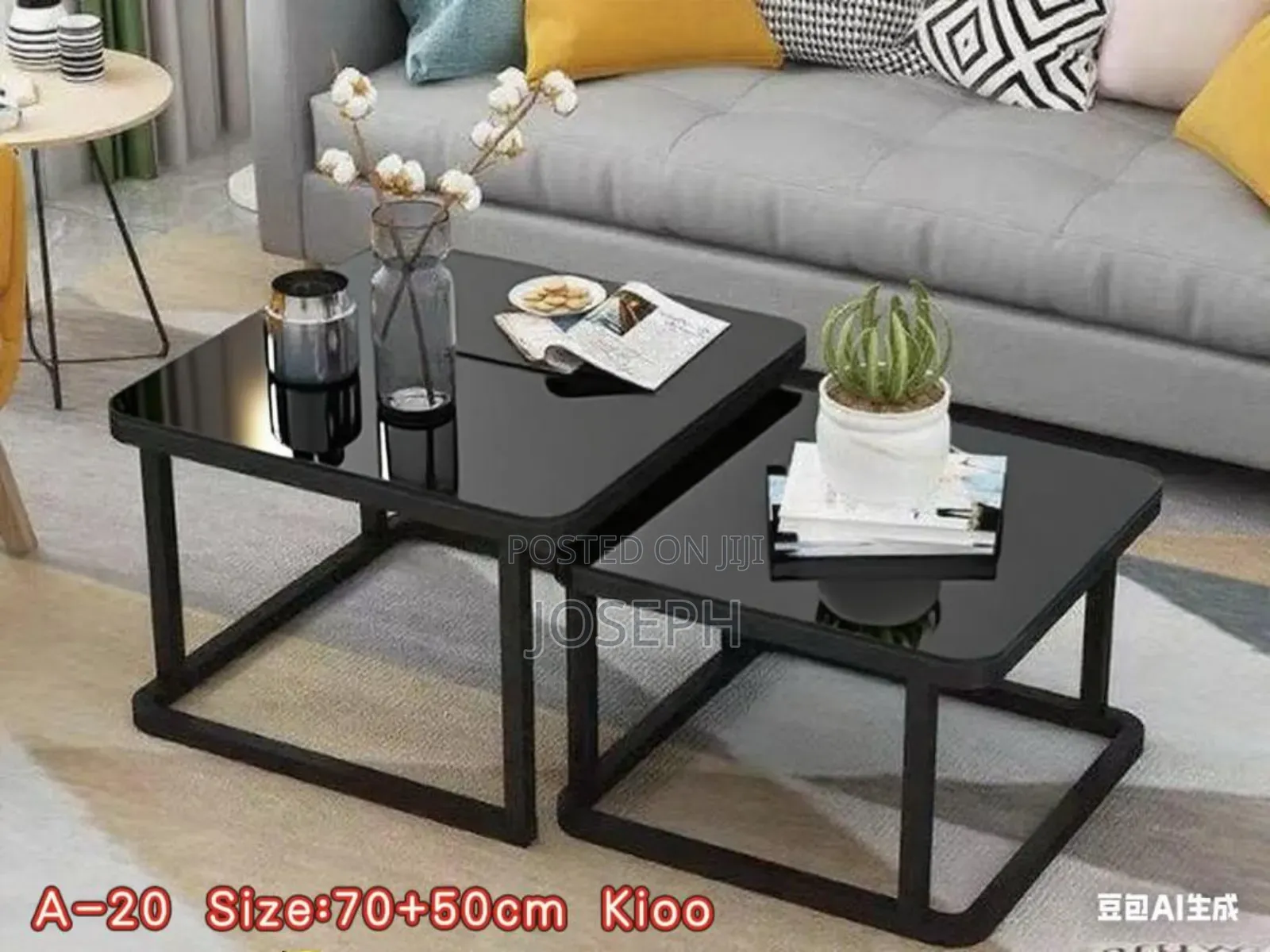 Square Table 2in1, Kioo