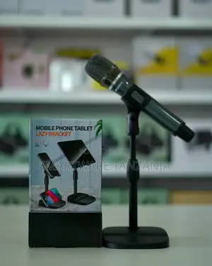 Desktop Microphone Stand With Adjustable Phone Tablet Lazy Bracket