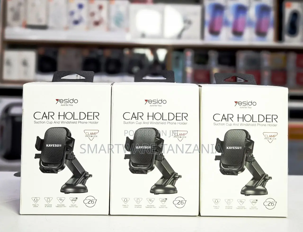 Yesido C267 Car Phone Holder Suction Cup Windshield Dashboard Mount