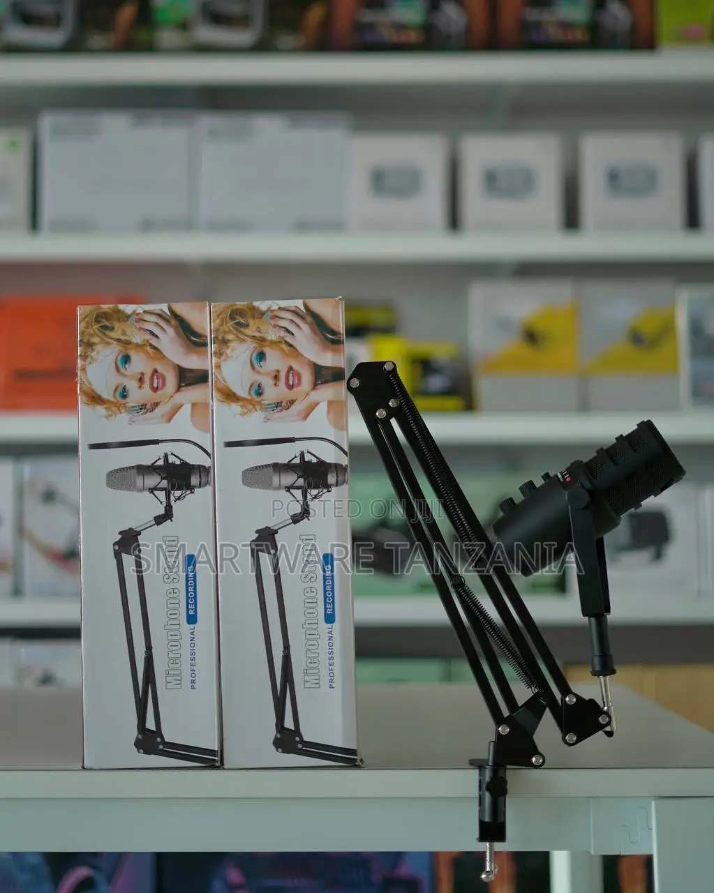 Professional Recording Microphone Boom Arm Stand Scissor Desk Mount