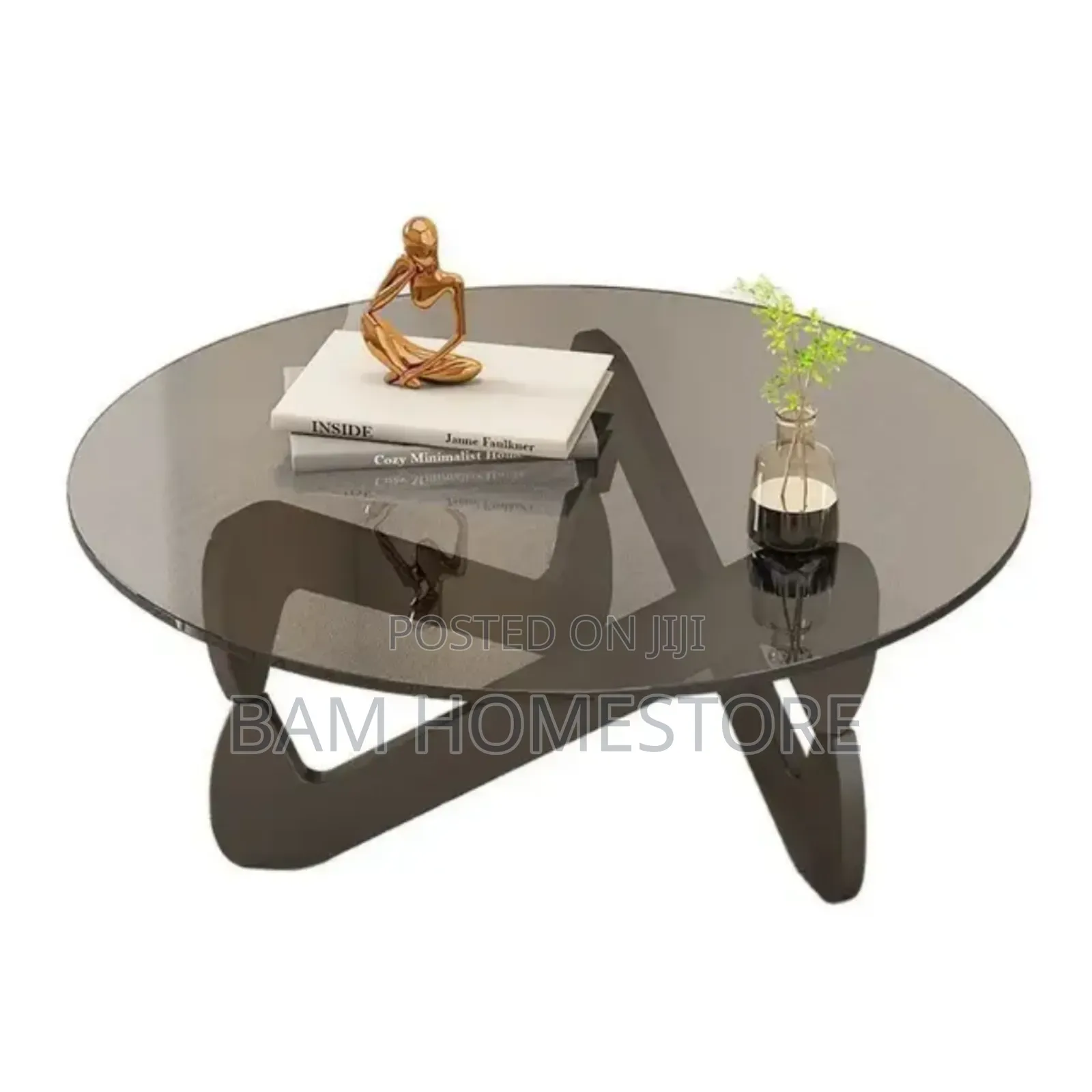 Luxury Round Coffee Table With Wooden Base Modern Living Room Decor