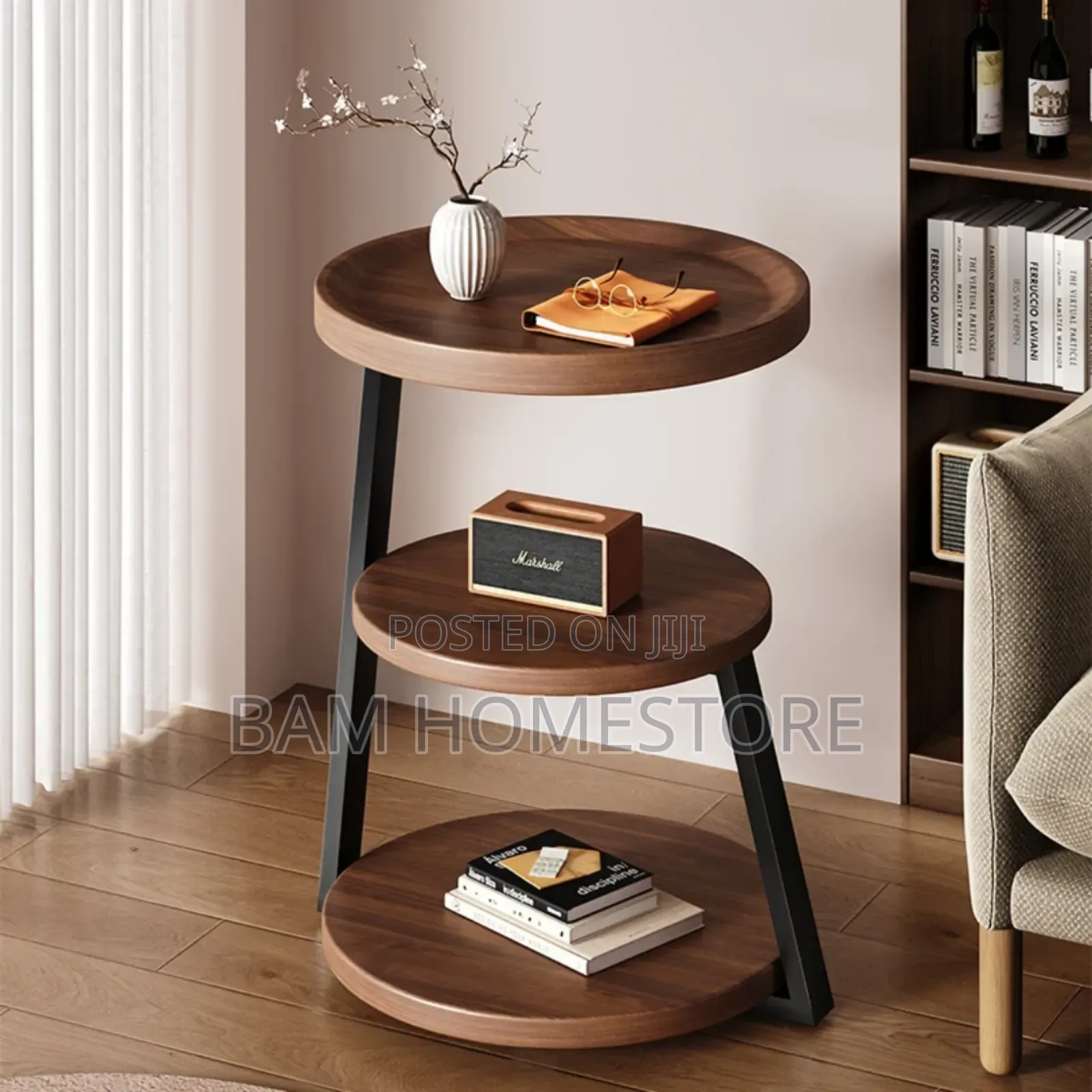 Modern 3-Tier Round Side Table/Compact Af