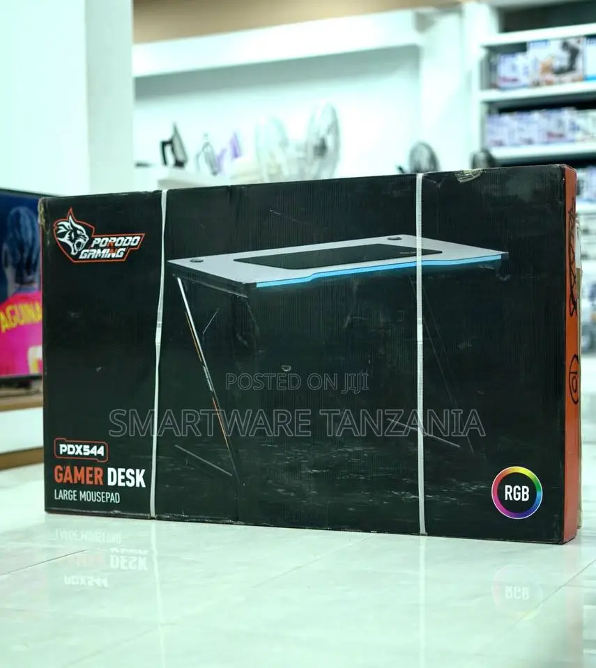 Porodo Gaming Pdx544 Rgb Led Gamer Desk With Large Mousepad Surface