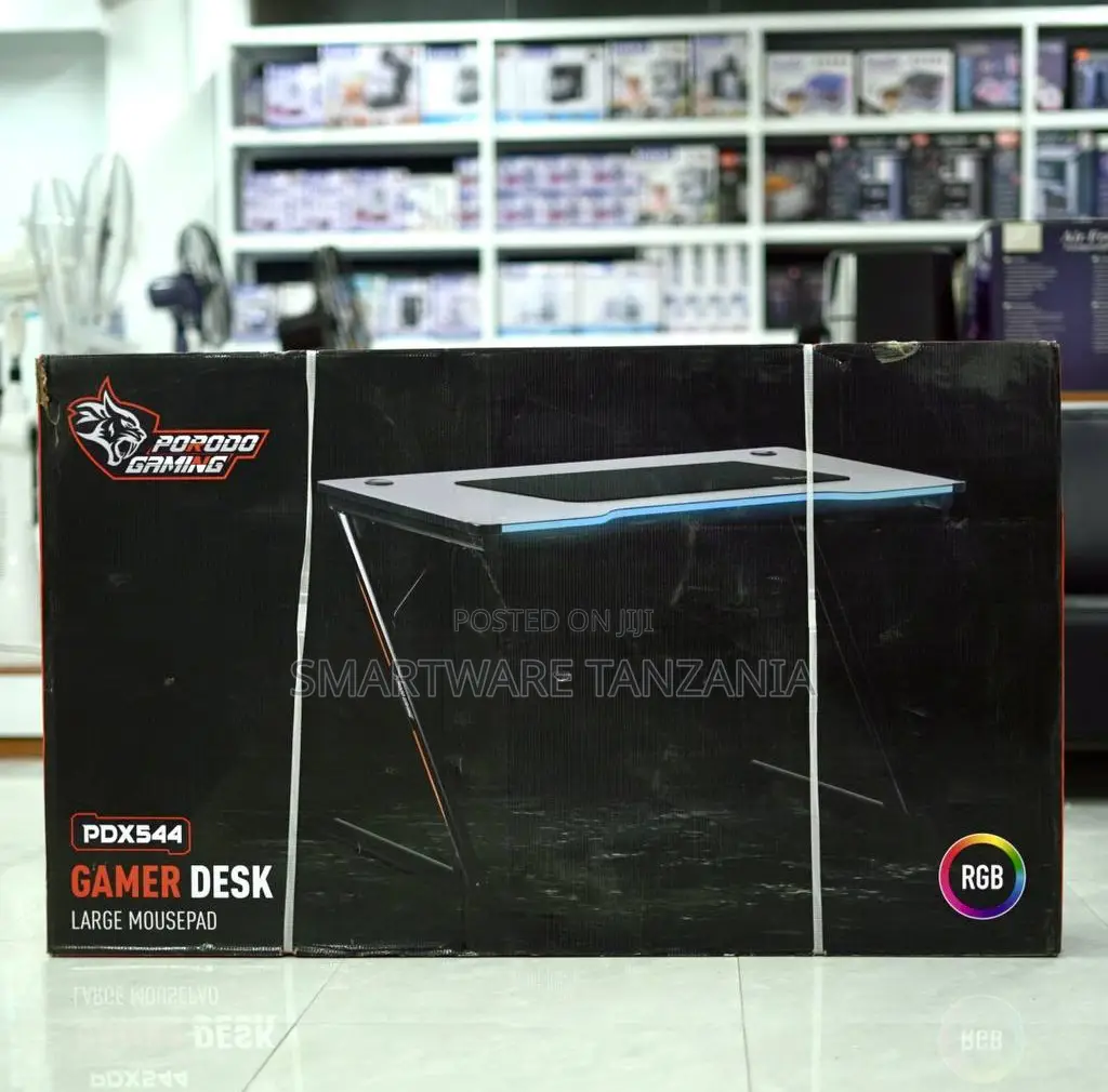 Porodo Gaming Pdx544 Gamer Desk With RGB Lighting Large Mousepad