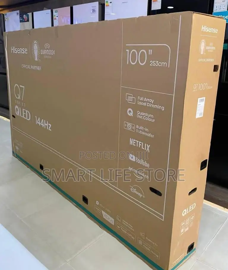 Hisense Qled Tv Inch 100. Model : 100q7n. Price : 6,200,000/=.