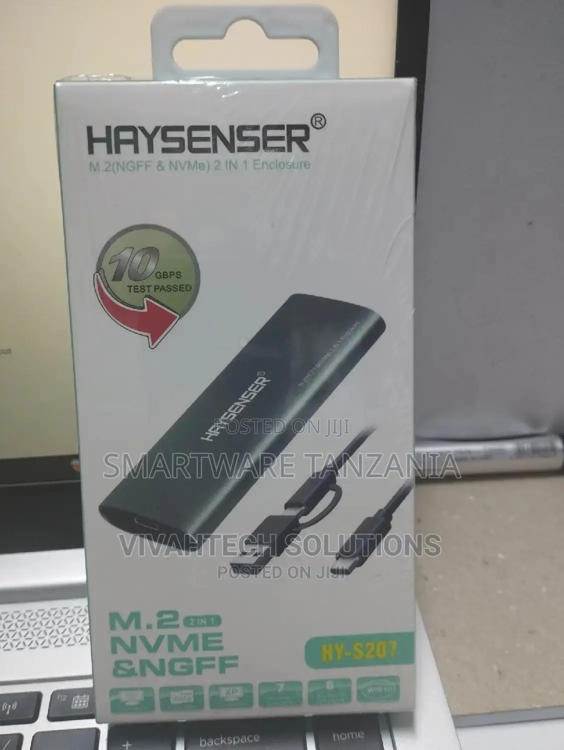 Haysenser Hy-S207 M.2 Nvme 2-in-1 Nvme SSD Enclosure Adapter