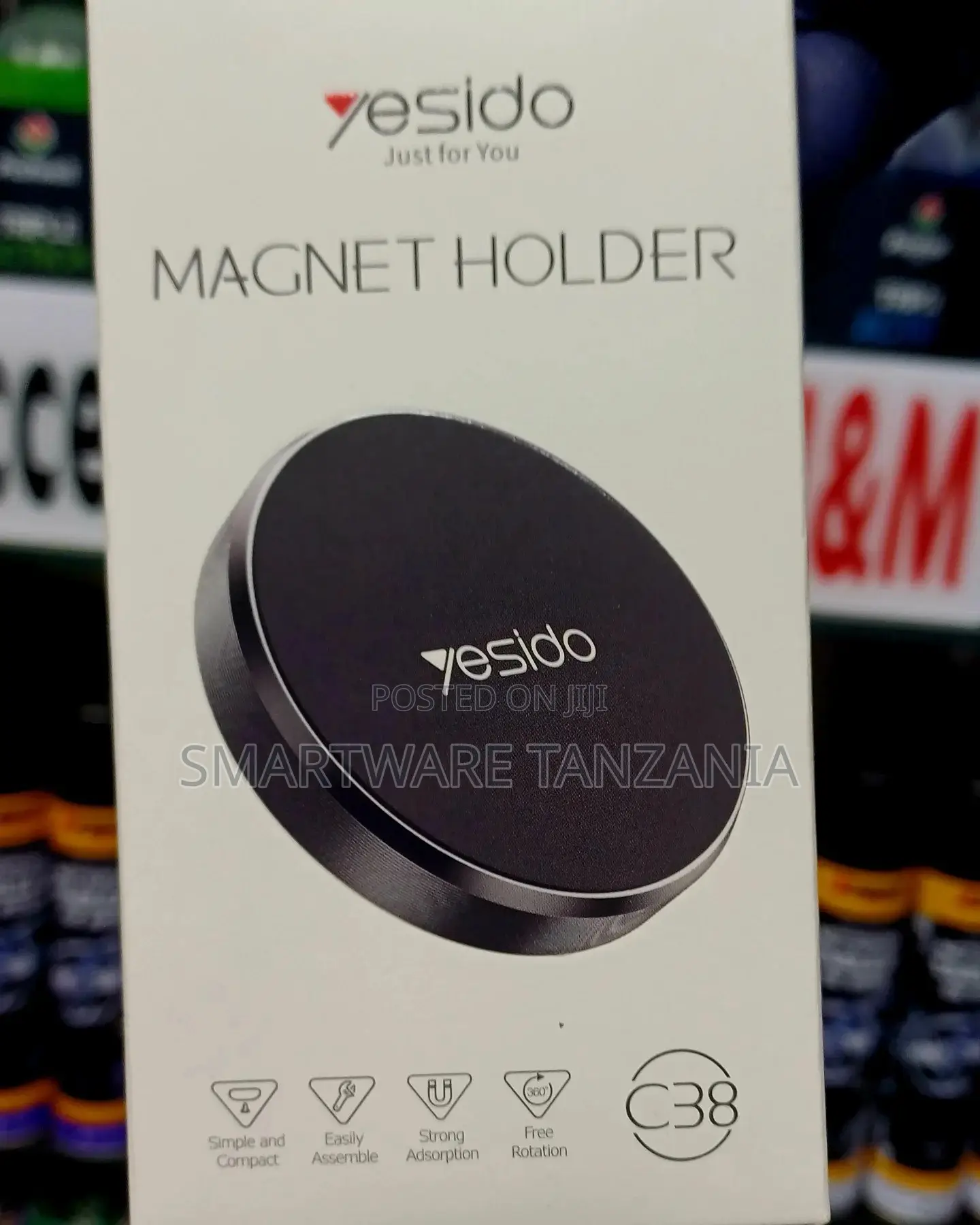 Yesido C38 Magnetic Phone Holder Round Compact Strong 360 Rotation