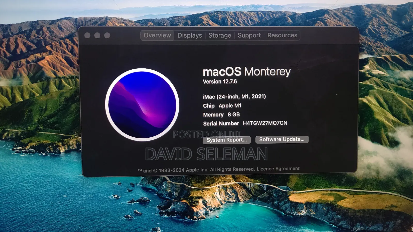 Desktop Computer Apple iMac M1 8GB Intel Core I7 SSD 256GB
