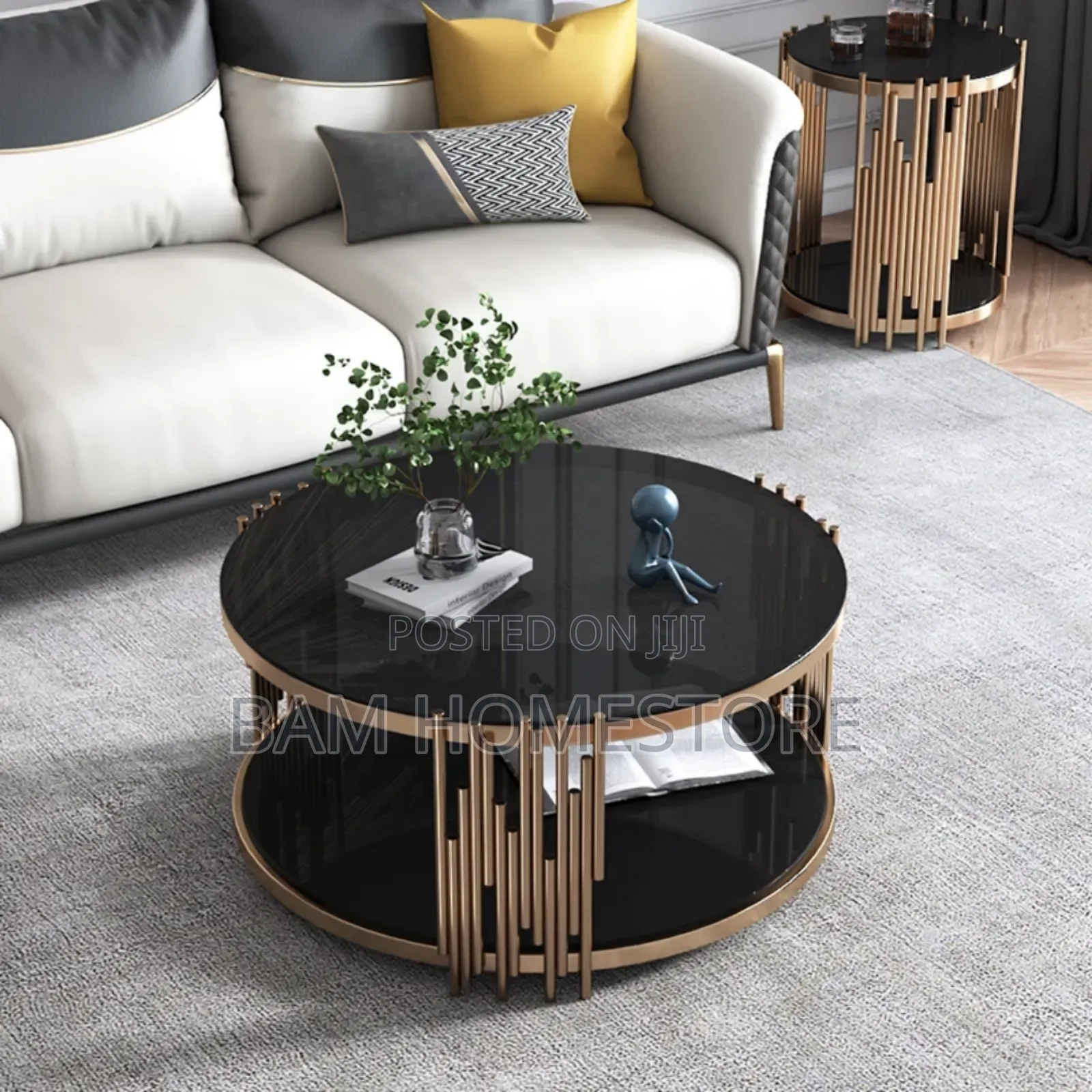 Luxury Double-Tier Glass Coffee Table