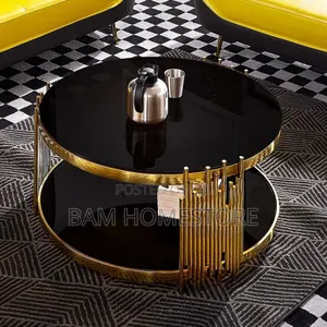 Luxury Double-Tier Glass Coffee Table