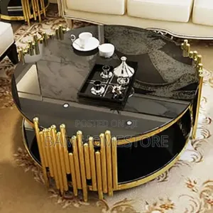 Luxury Double-Tier Glass Coffee Table