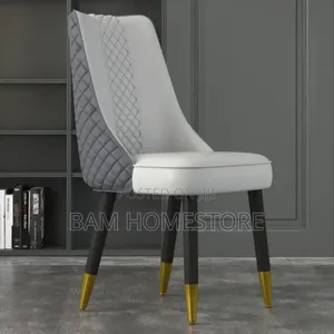 Diamond-Quilted Dining Chairs | Gray White Two-Tone Design