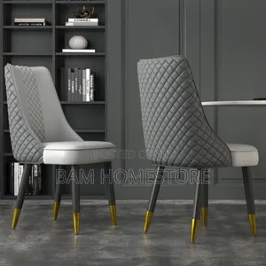 Diamond-Quilted Dining Chairs | Gray White Two-Tone Design
