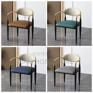 Gold Accent Armrests Black Faux-Leather Classic Chair