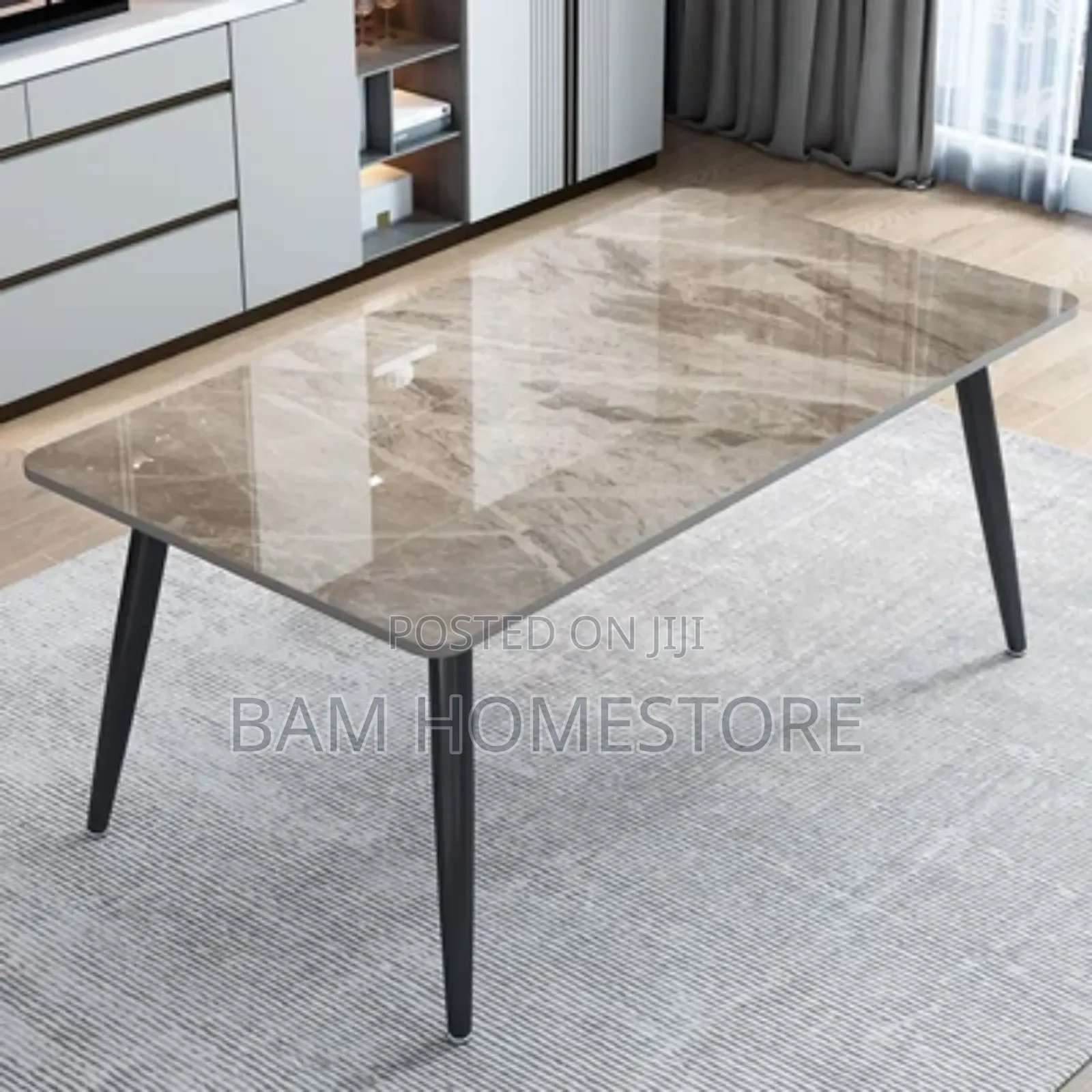 Large Grey Marble Dining Table W160cm X D90cm | Modern Centerpiece