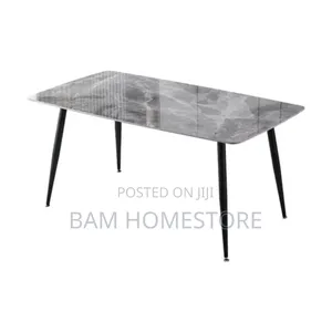 Large Grey Marble Dining Table W160cm X D90cm | Modern Centerpiece