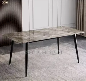 Large Grey Marble Dining Table W160cm X D90cm | Modern Centerpiece