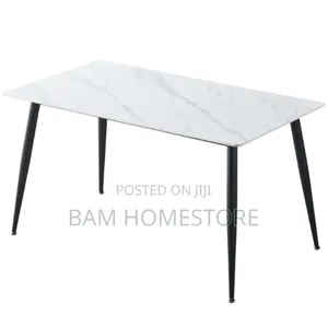 Elegant White Marble Dining Table | 140cm X 80cm