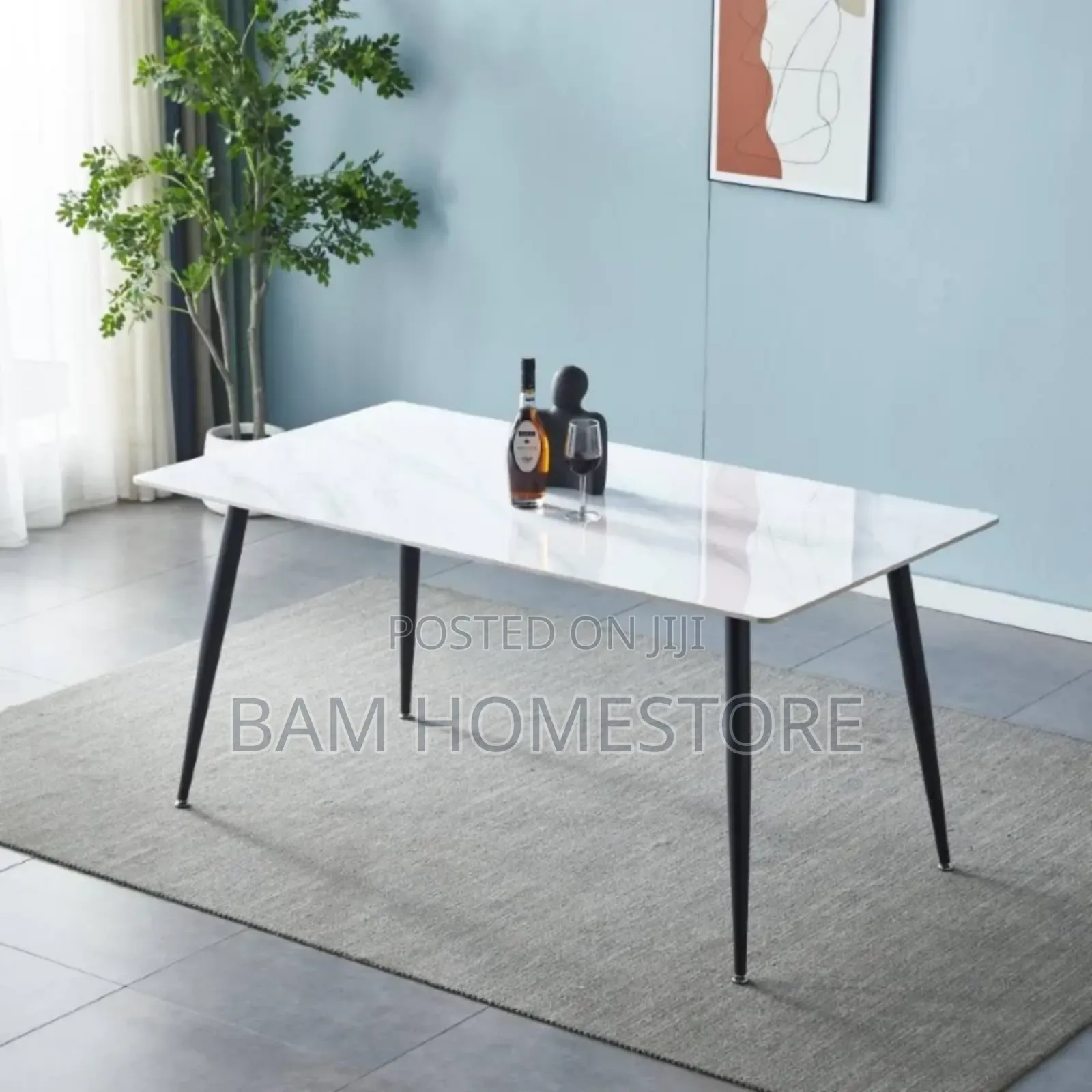 Elegant White Marble Dining Table | 140cm X 80cm