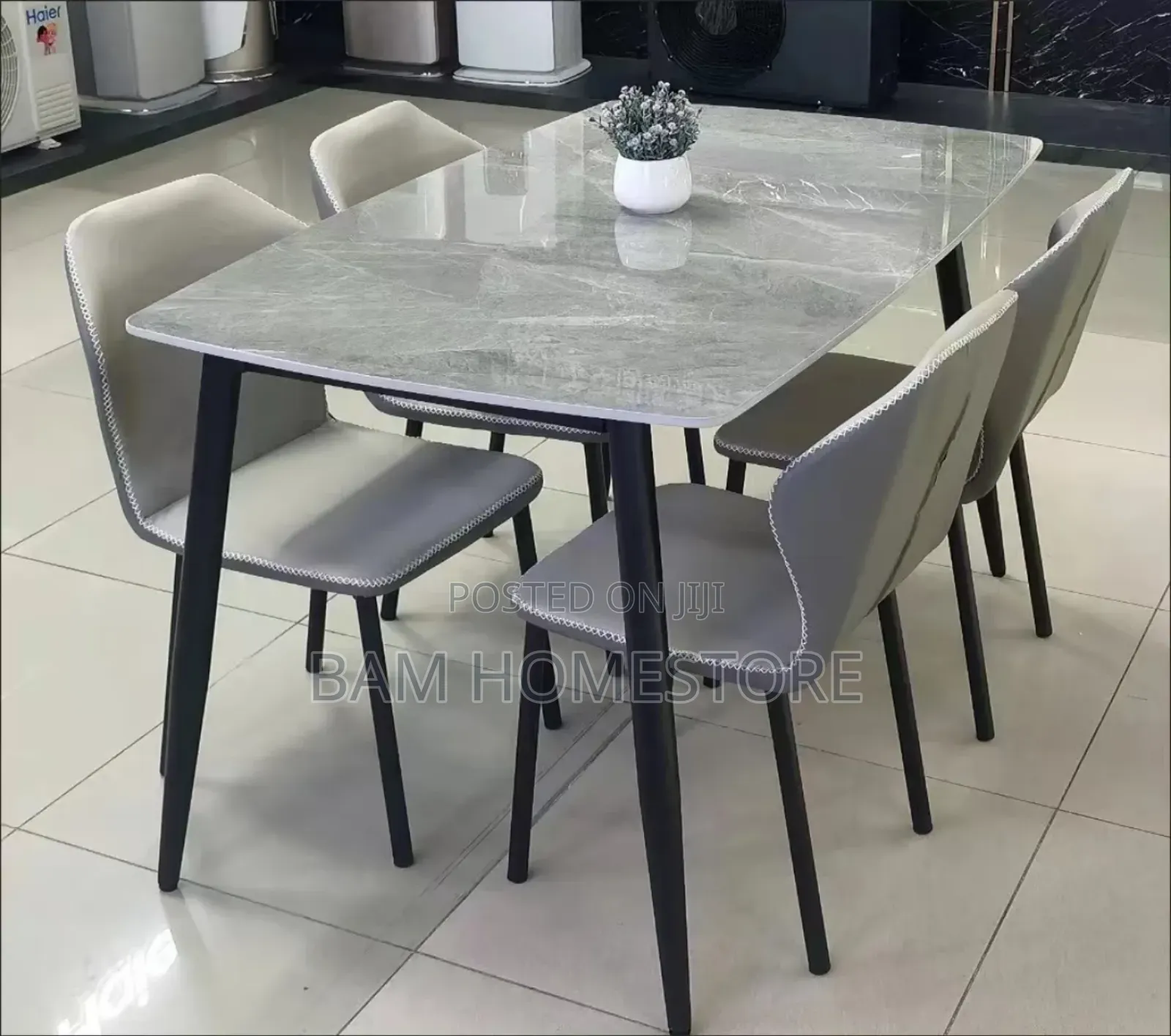 Elegant White Marble Dining Table | 140cm X 80cm