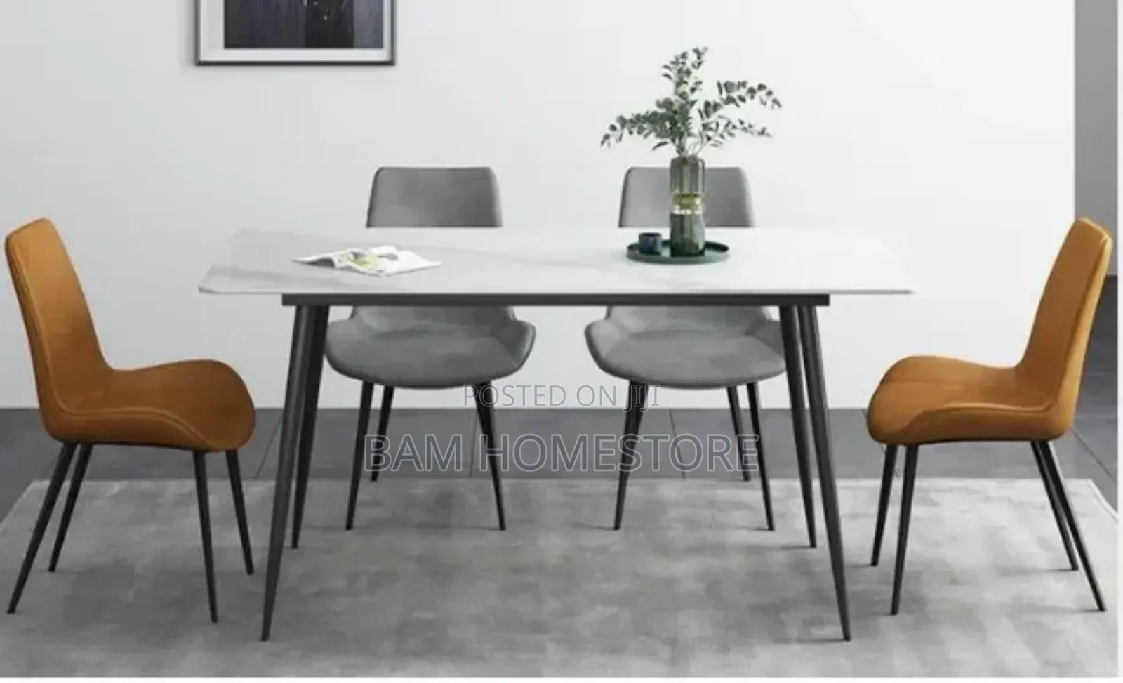Elegant White Marble Dining Table | 140cm X 80cm