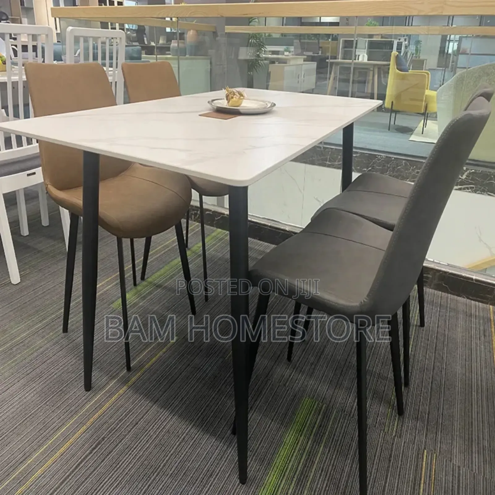 Elegant White Marble Dining Table | 140cm X 80cm